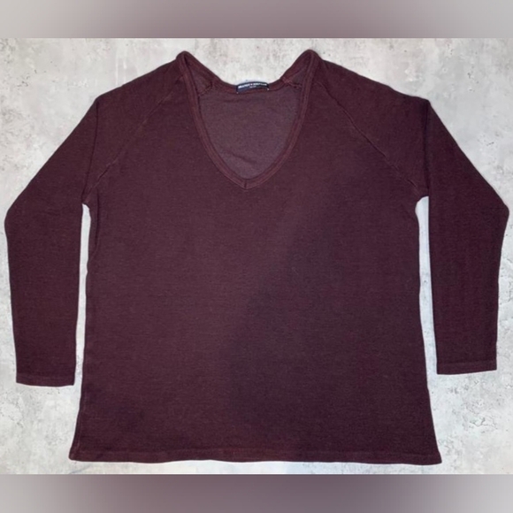Brandy Melville Burgundy Jersey Knit Oversized Sweater, One Size (M/L) - Picture 9 of 9